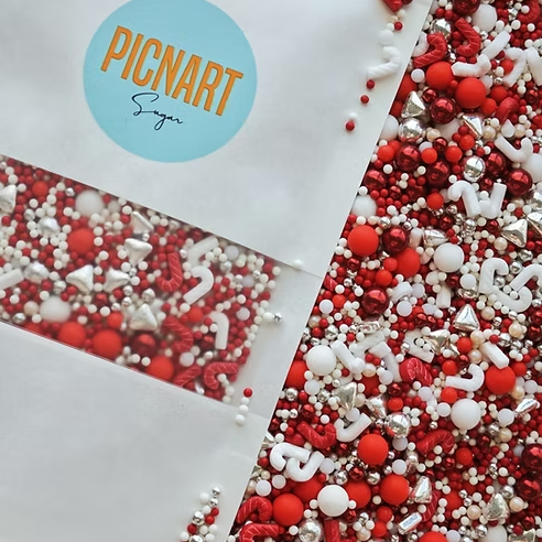 PICNART Sugar Candy Cane Crunch Deluxe Sprinkle Blend