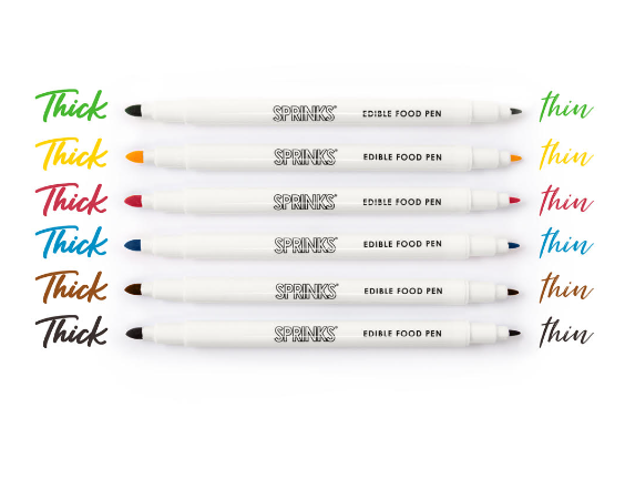 Sprinks Edible Food Pen Set - Primary Pack of 6