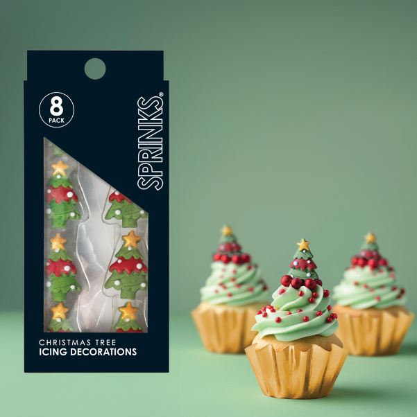 Sprinks Icing Decorations - Christmas Tree 8 Pieces