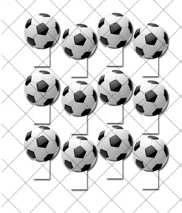 Soccer Balls Edible Stand-Up Wafer Card Cupcake Toppers - 12 Pack