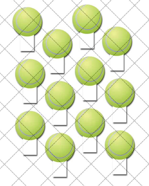 Tennis Balls Edible Stand-Up Wafer Card Cupcake Toppers - 12 Pack