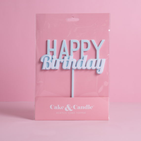 Milkshake Happy Birthday Cake Topper - Bubblegum