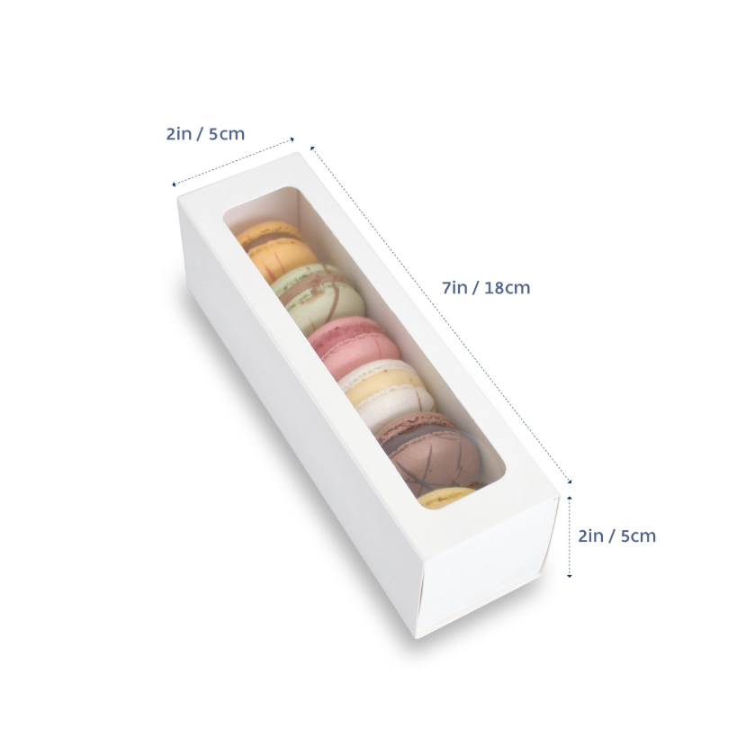 Loyal 6 Macaron Box Window Lid - 7" x 2" x 2" (18.5x5.3x5.3cm)