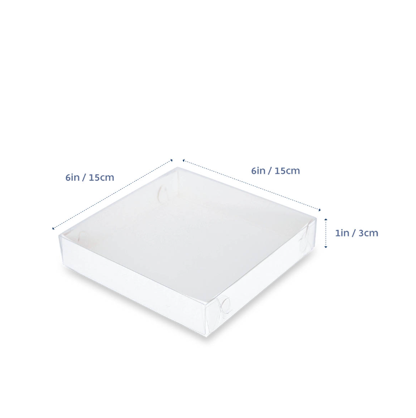 Loyal Clear Lid Biscuit Box - 6" x 6" x 1" (15.5 x 15.5 x 3cm)