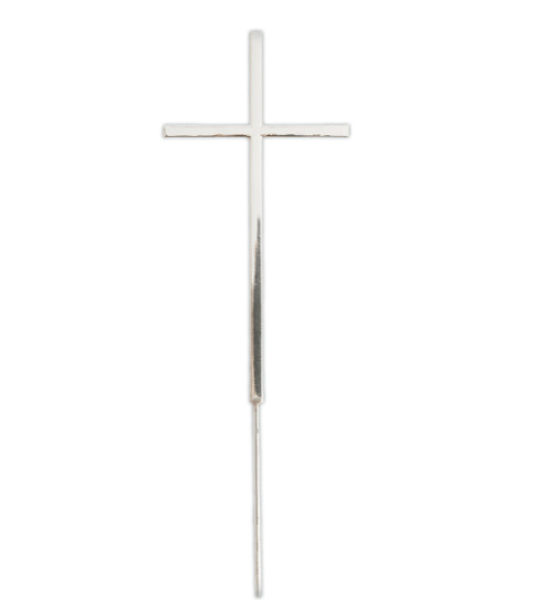 Silver Metal Cake Topper - Fine Cross