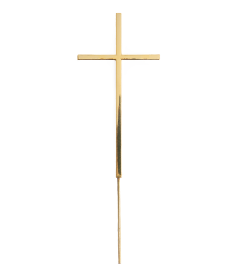 Gold Metal Cake Topper - Fine Cross