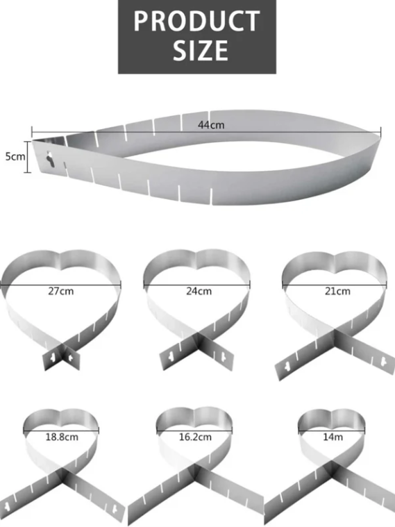 Adjustable Heart Cake Baking Ring