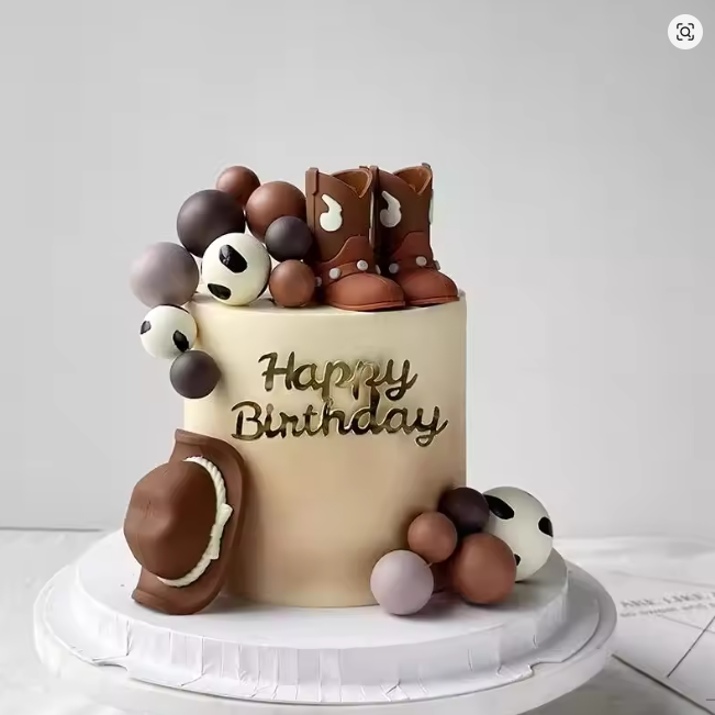 Cake Topper Cowboy Hat Brown