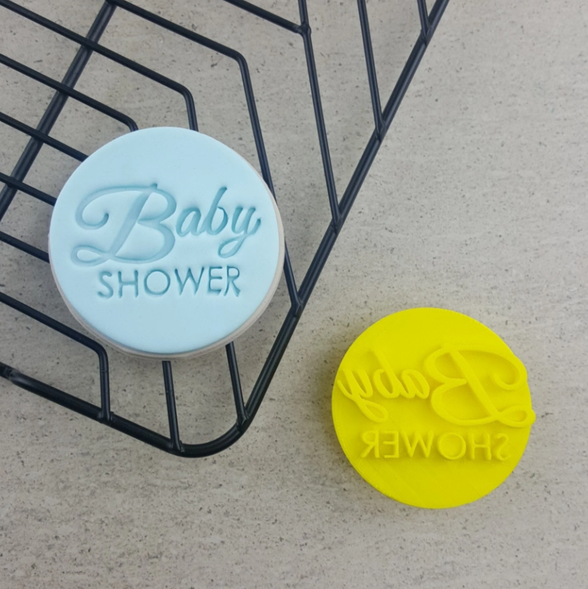Custom Cookie Cutters - Baby Shower V2 Embosser 60mm