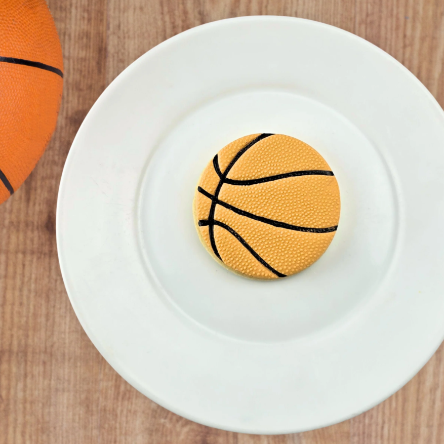 Custom Cookie Cutters - Basketball Dimple Debosser Plate and 70mm Embosser