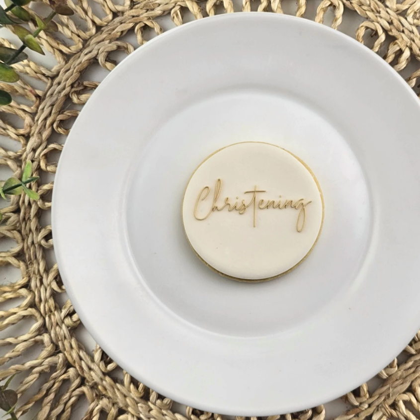 Custom Cookie Cutters - Christening Debosser