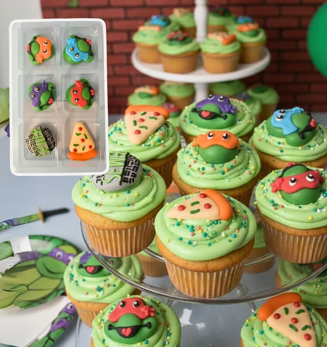 Ninja Turtles Sugar Decorations Pack of 6