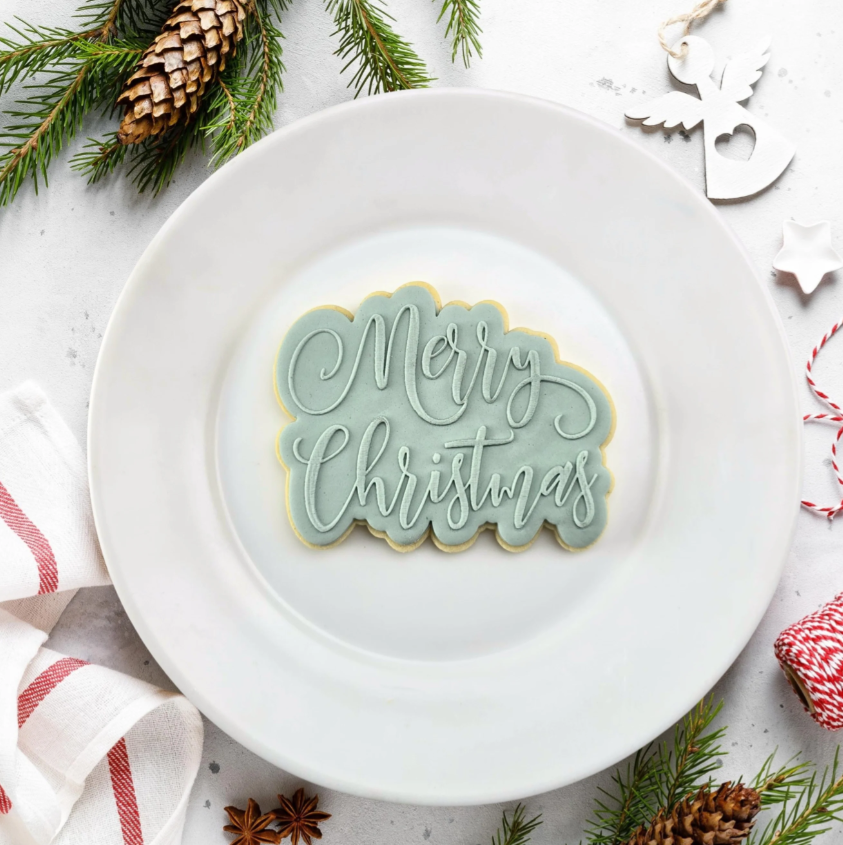Custom Cookie Cutters - Merry Christmas Debosser & Cutter Set