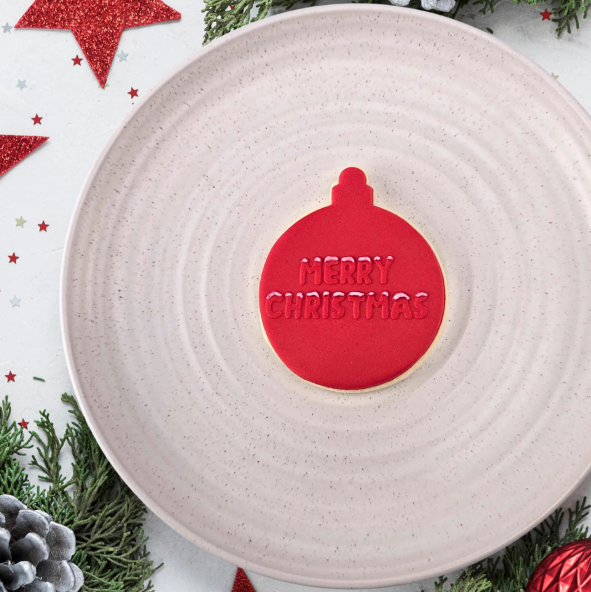 Custom Cookie Cutters - Merry Christmas (Snow) Debosser