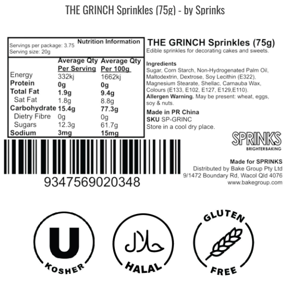 The Grinch Sprinkles - Sprinks 75g