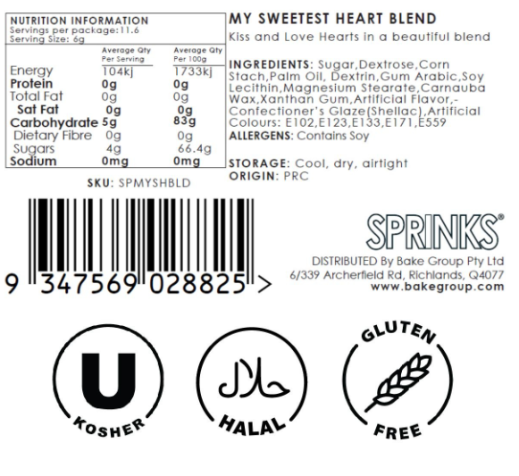 My Sweetest Heart Sprinkles - Sprinks 70g