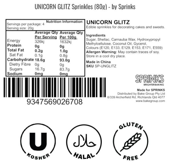 Unicorn Glitz Sprinkles - Sprinks 80g