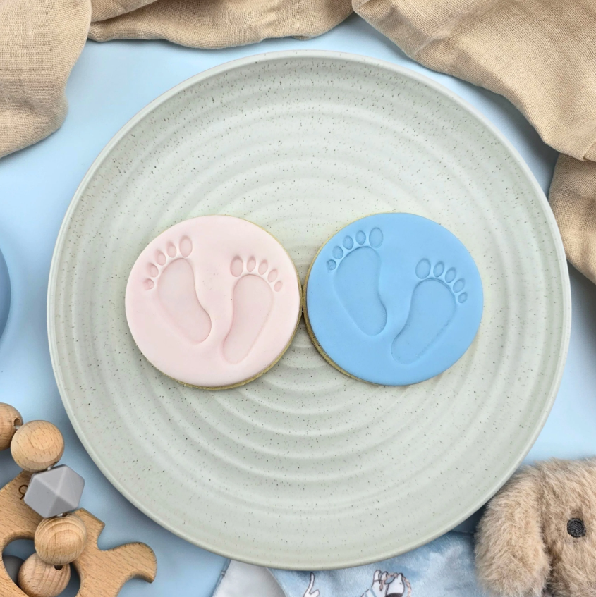 Custom Cookie Cutters - Baby Feet Embosser 60mm