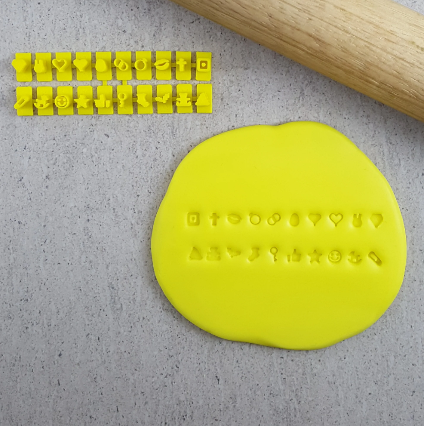 Custom Cookie Cutters - 20 Piece Icon Stamp Set