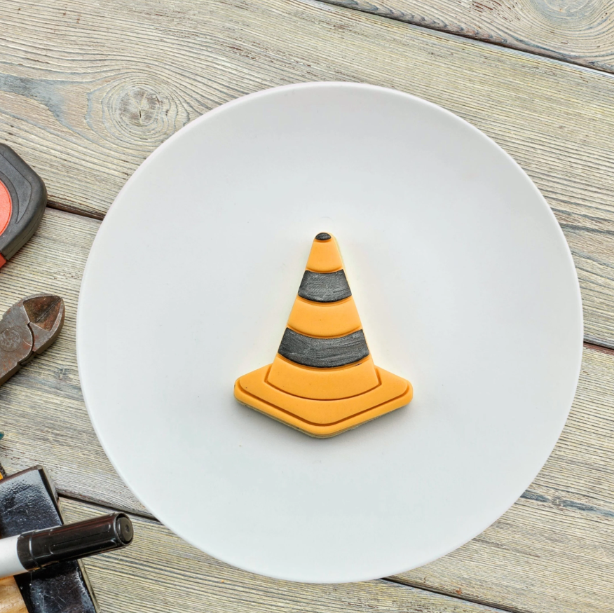 Custom Cookie Cutters - Construction Traffic Cone Cutter & Embosser