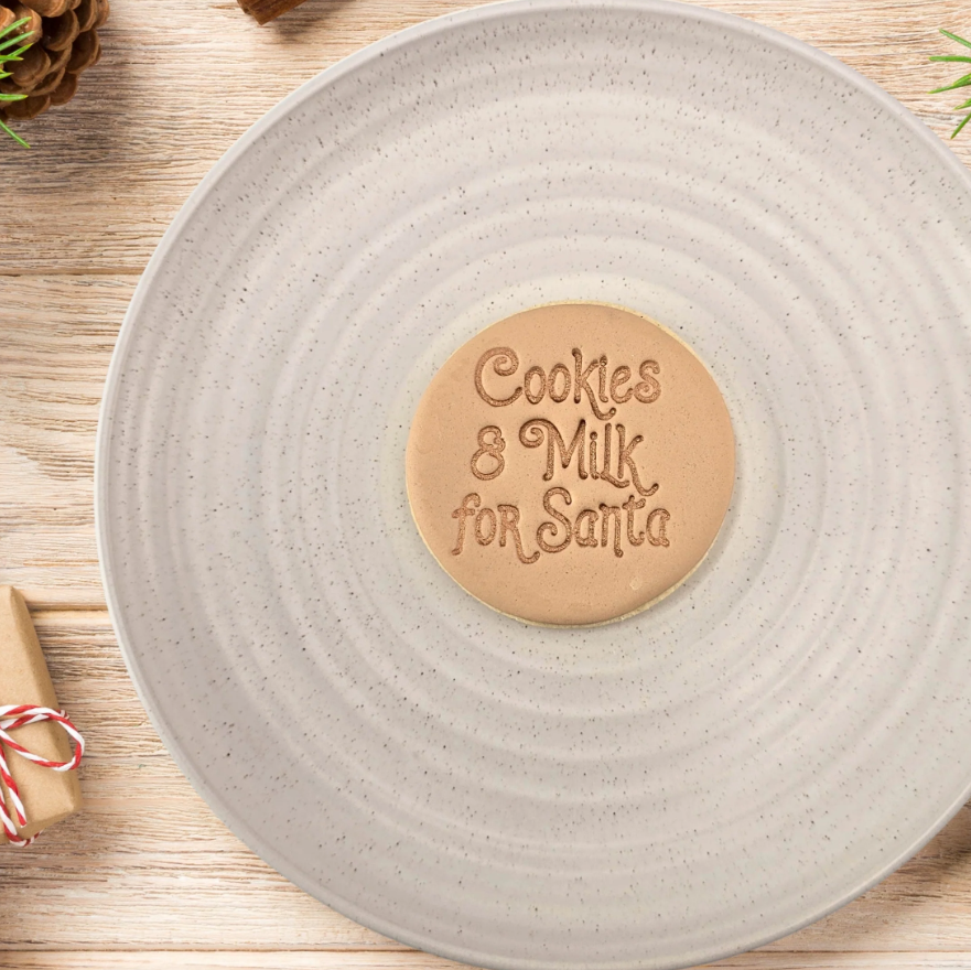 Custom Cookie Cutters - Cookies & Milk for Santa Embosser