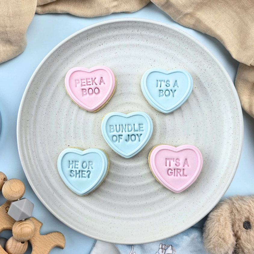 Custom Cookie Cutters - Candy Heart Baby V2 Set (Bundle Of Joy)