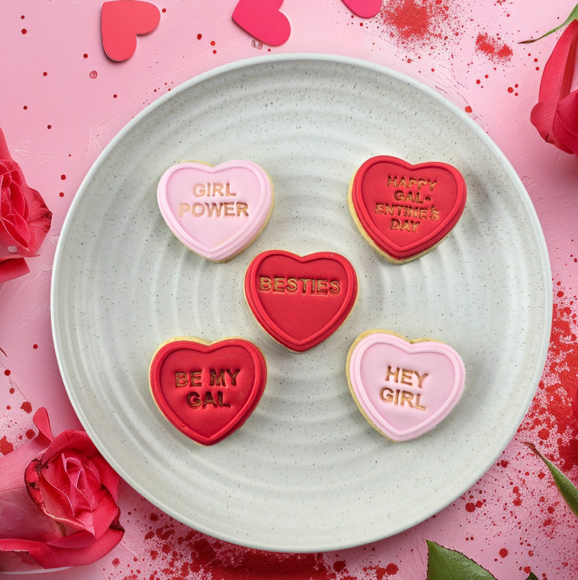 Custom Cookie Cutters - Candy Heart Galentine's Day Set