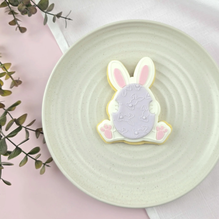 Custom Cookie Cutters - Easter Egg Bunny Debosser & Cutter Set - Large