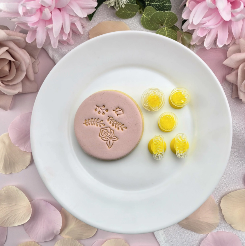 Custom Cookie Cutters - Flower Embosser Set