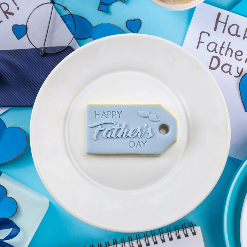 Custom Cookie Cutters - Father's Day Gift Tag Debosser & Cutter Set