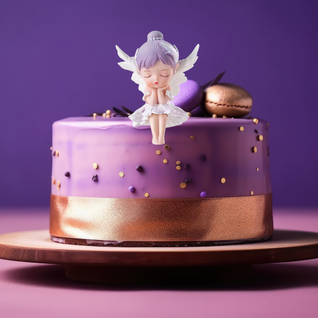 Cake Topper Fairy with Purple Hair