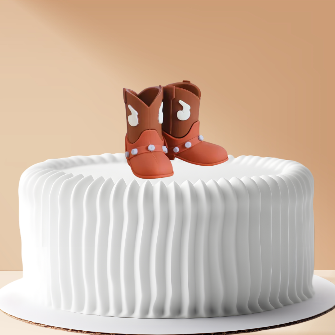 Cake Topper Cowboy Boots Brown