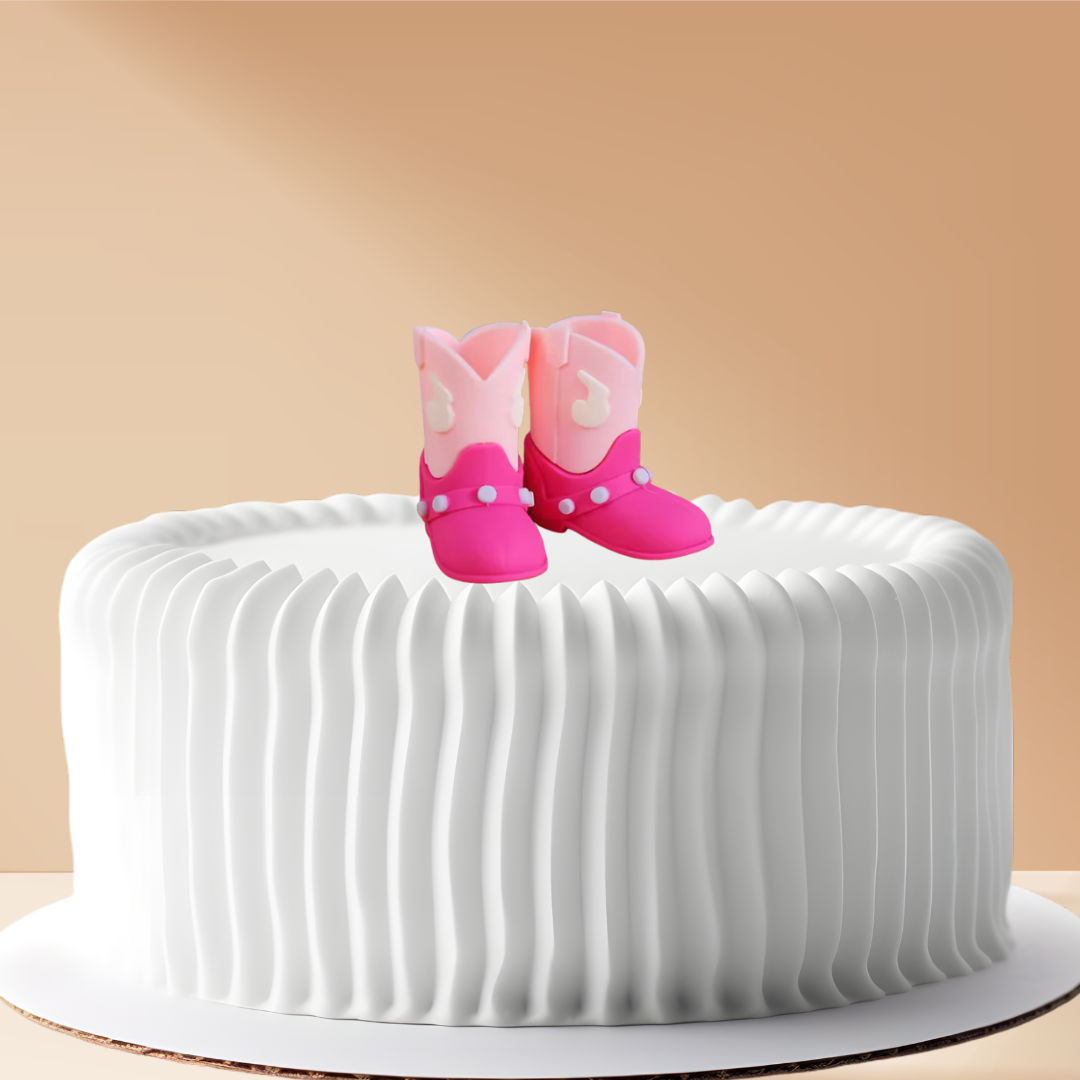 Cake Topper Cowboy Boots Pink