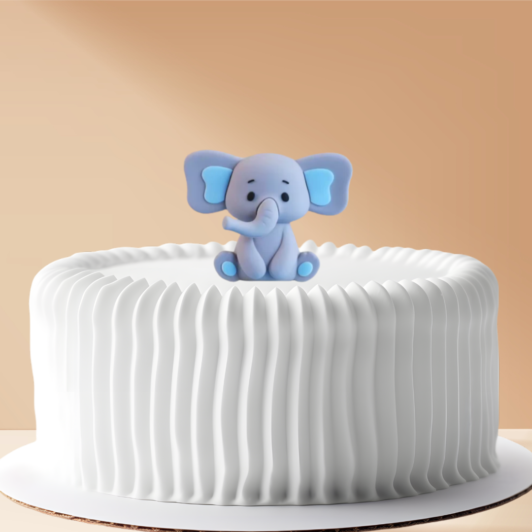 Cake Topper Elephant Blue Ears