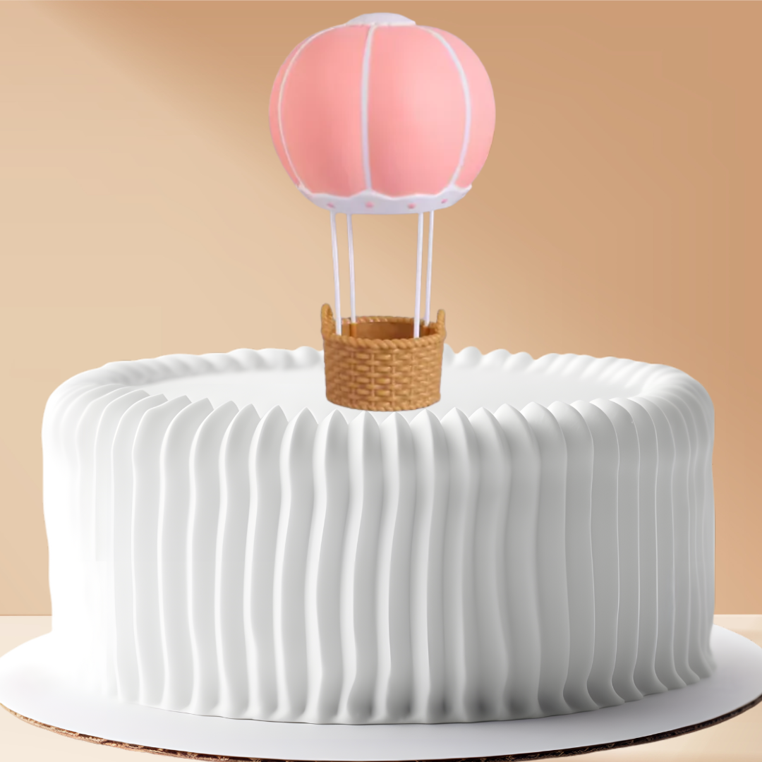Cake Topper - Hot Air Balloon Pink