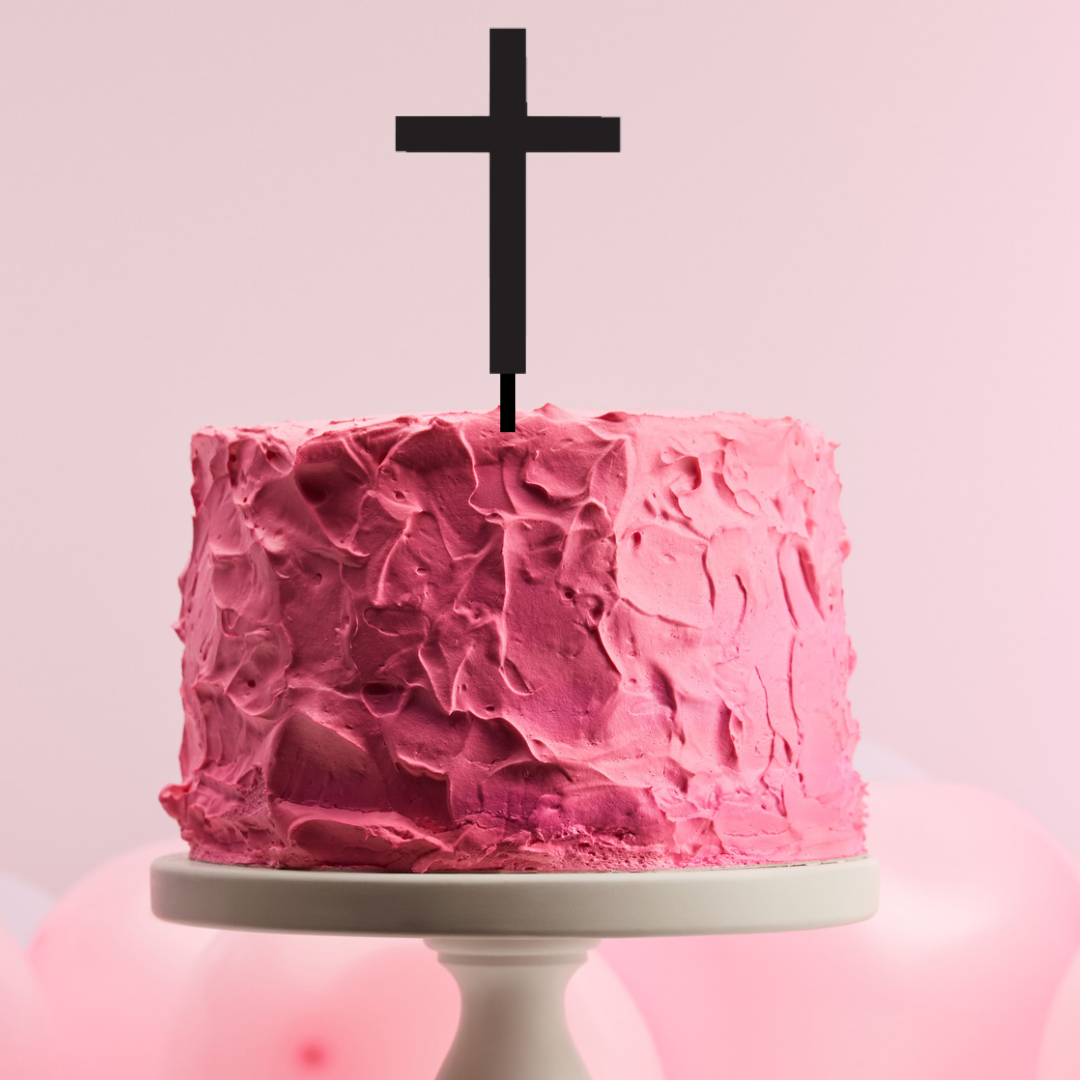 BarleyBoy Creative Solid Cross Cake Topper
