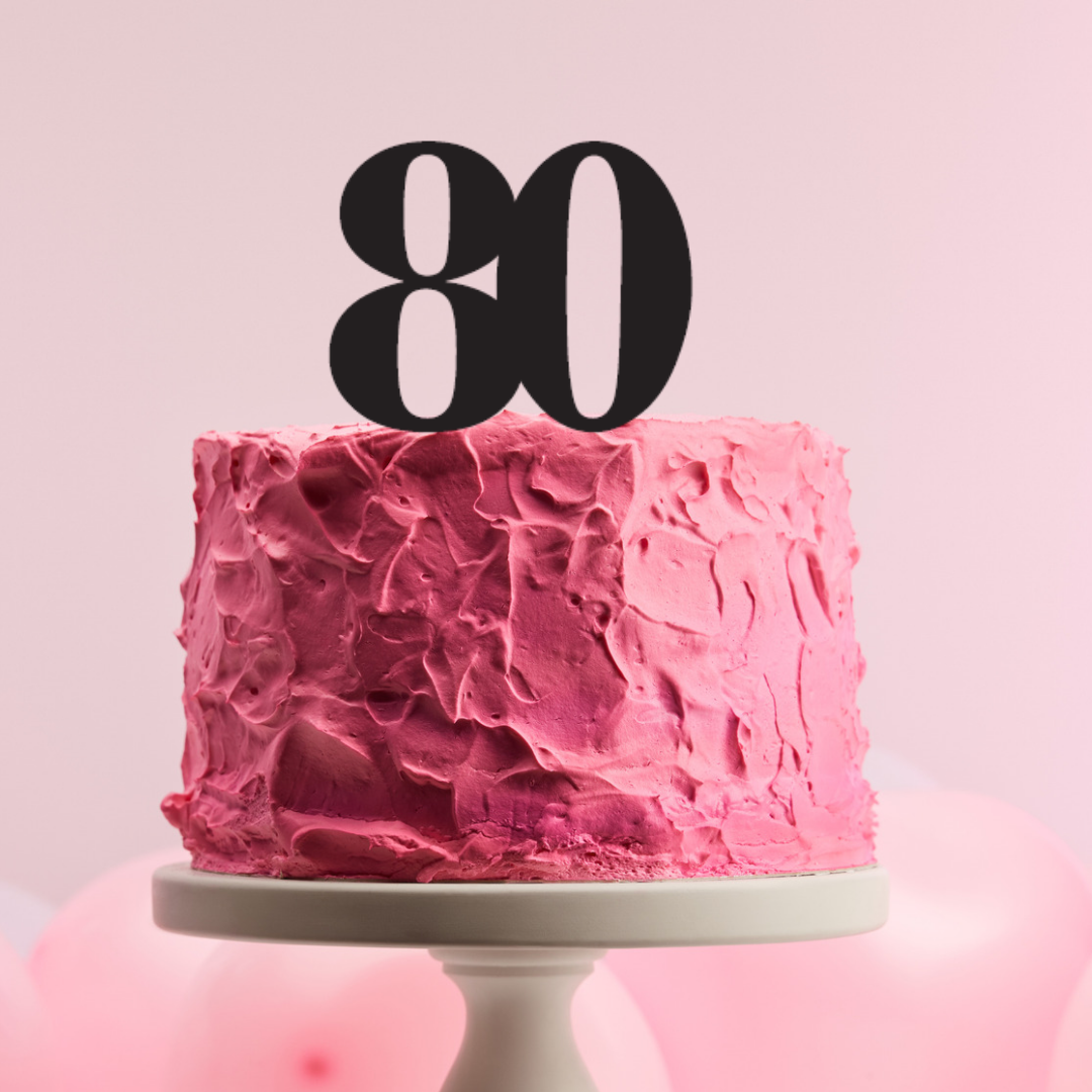 BarleyBoy Creative 80 Cake Topper - Serif Font