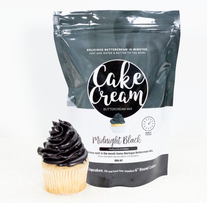 Cake Cream Swiss Meringue Buttercream - Midnight Black 800g