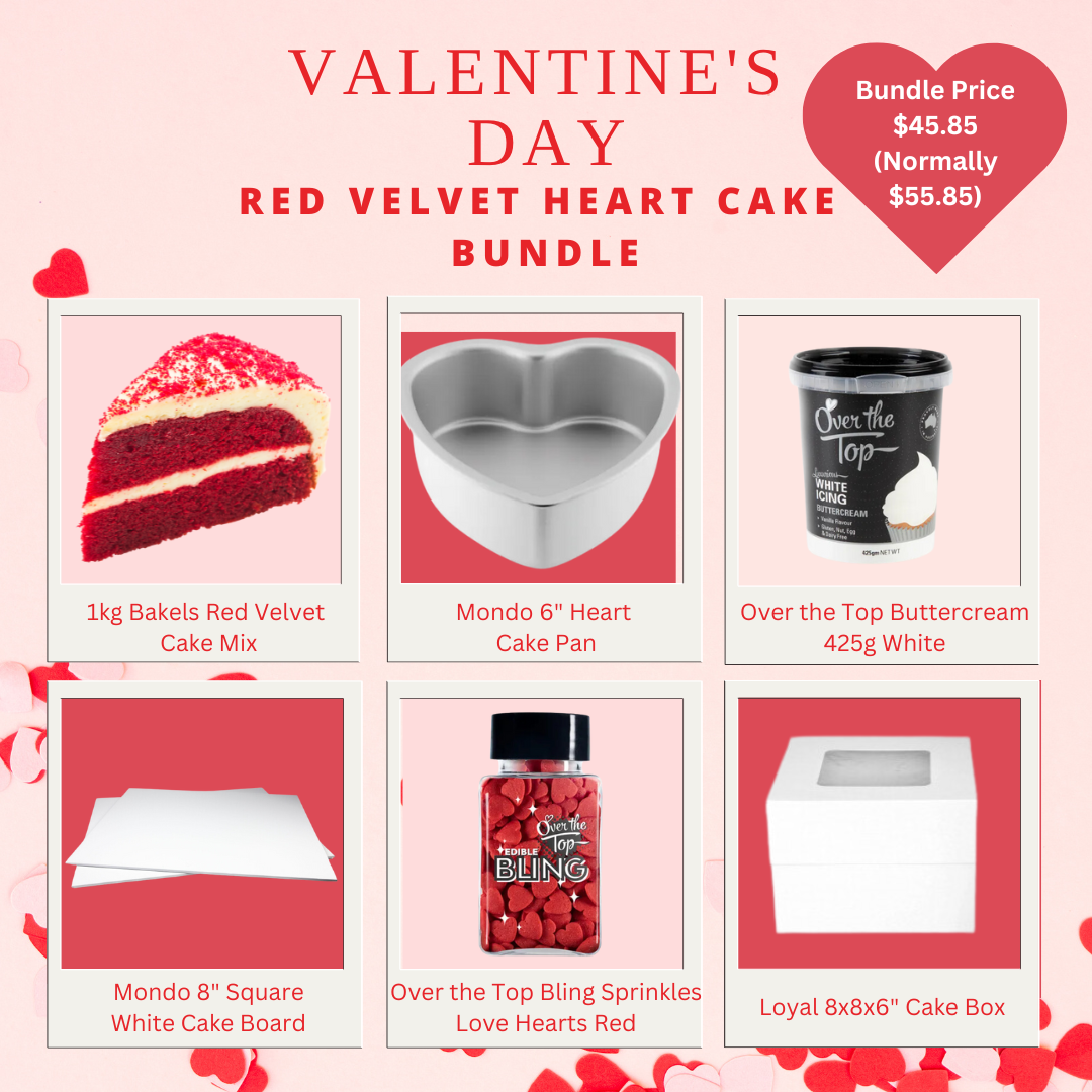 Red Velvet Heart Cake Bundle