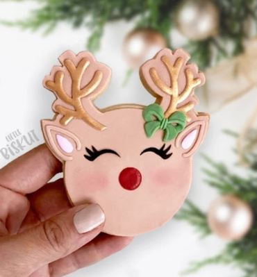 Custom Cookie Cutters Rudolph Reindeer 3D Embosser & Cutter