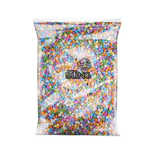 Over The Top Edible Bling Sprinkles - Pastel Sequins 1kg