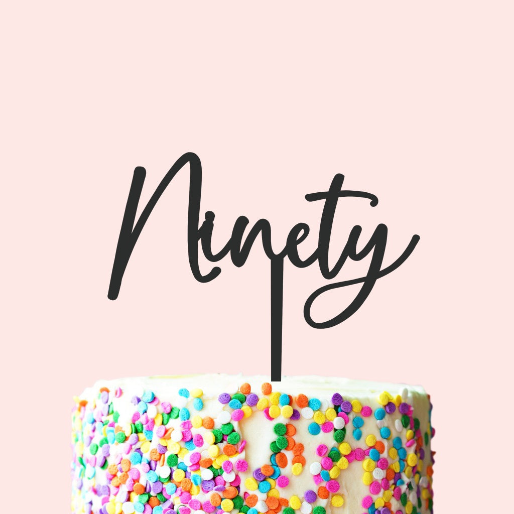 Etched Ninety Cake Topper - Palmer Font