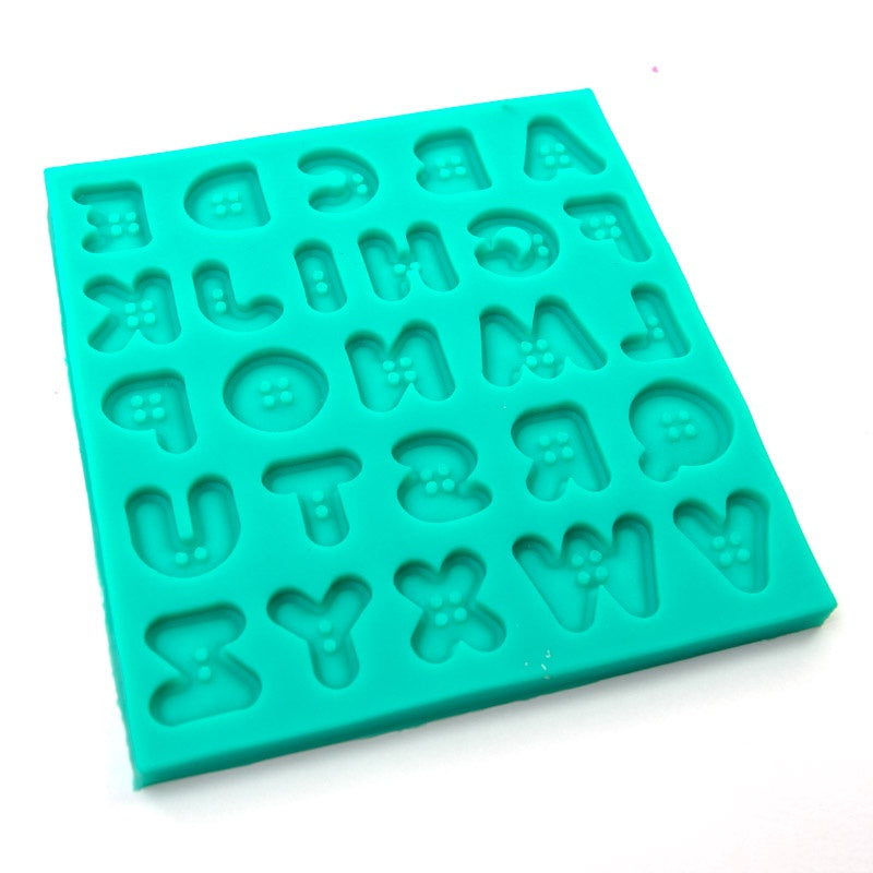 Silicone Mould - Button Alphabet