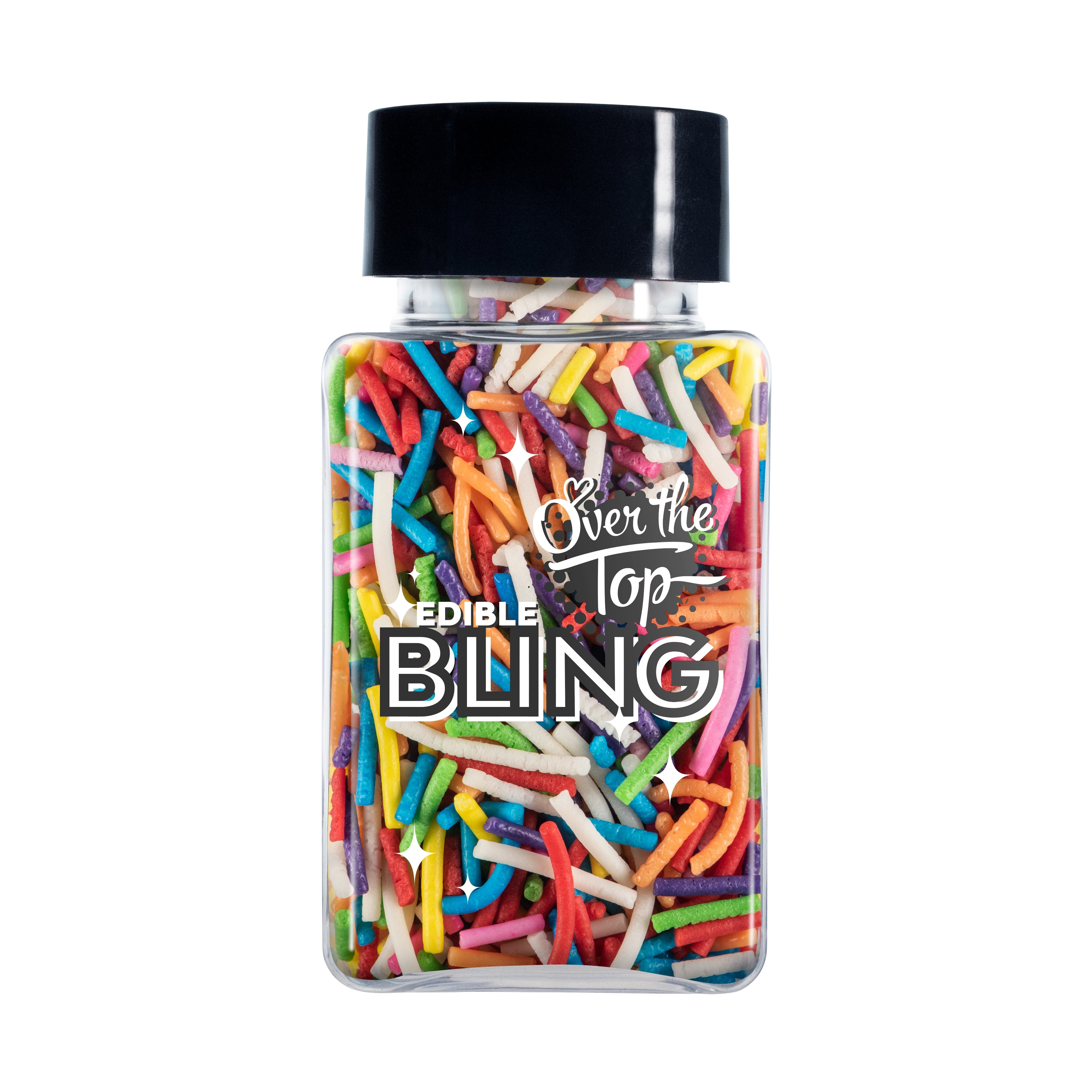 Over The Top Edible Bling Jimmies Sprinkles - Rainbow 60g