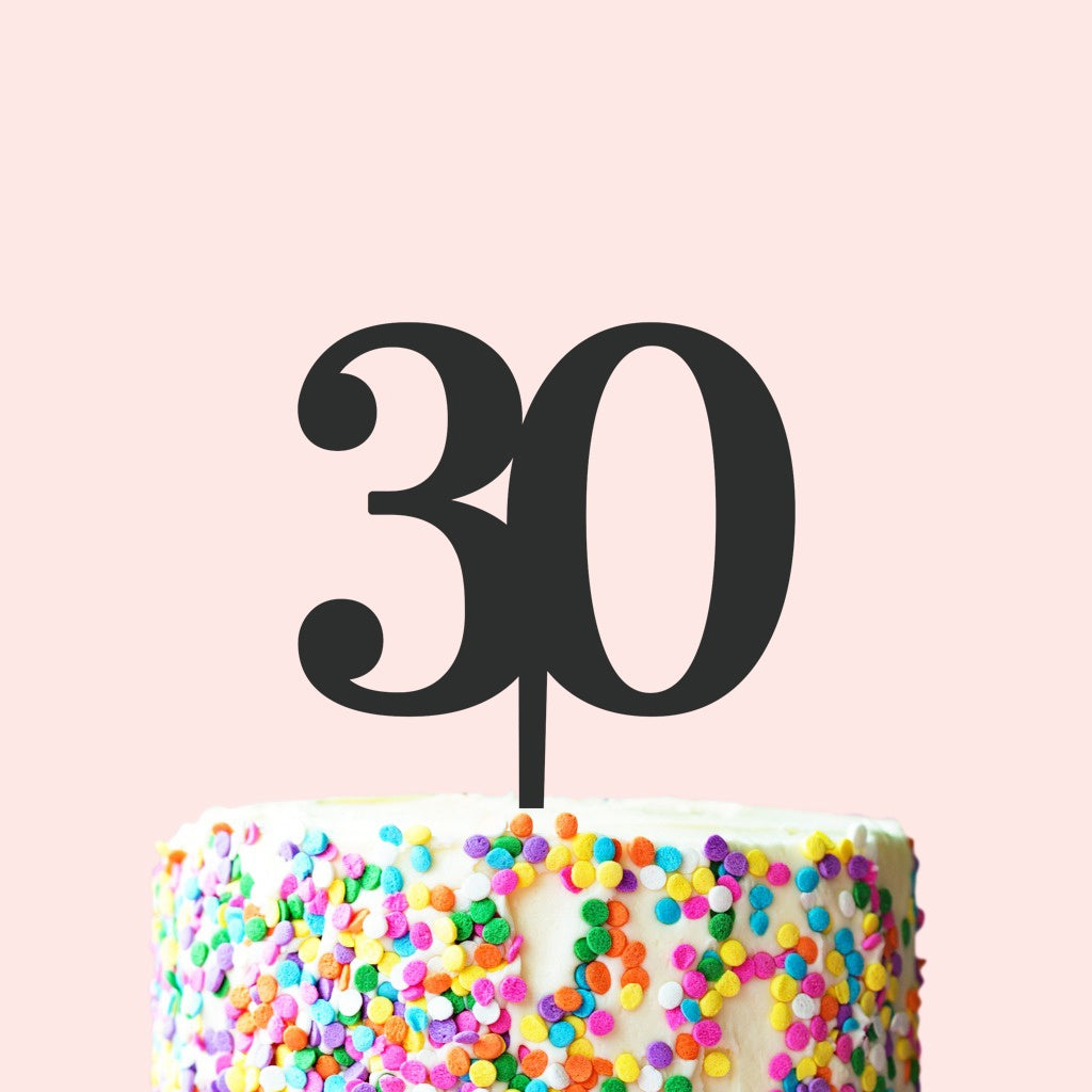 Etched 30 Cake Topper - Kancas Font