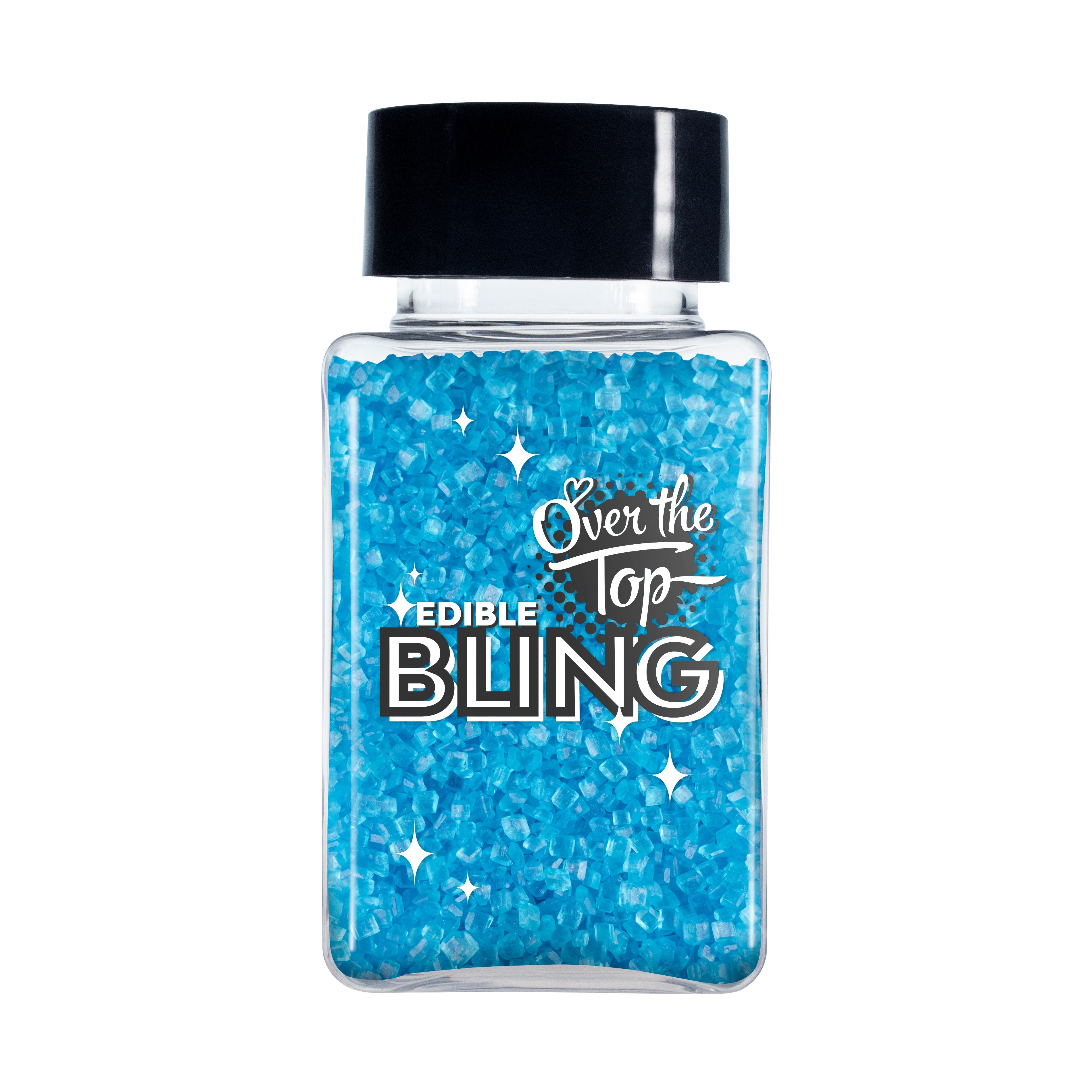 Over The Top Edible Bling Sanding Sugar - Blue 80g (Best Before 5/01/2023)