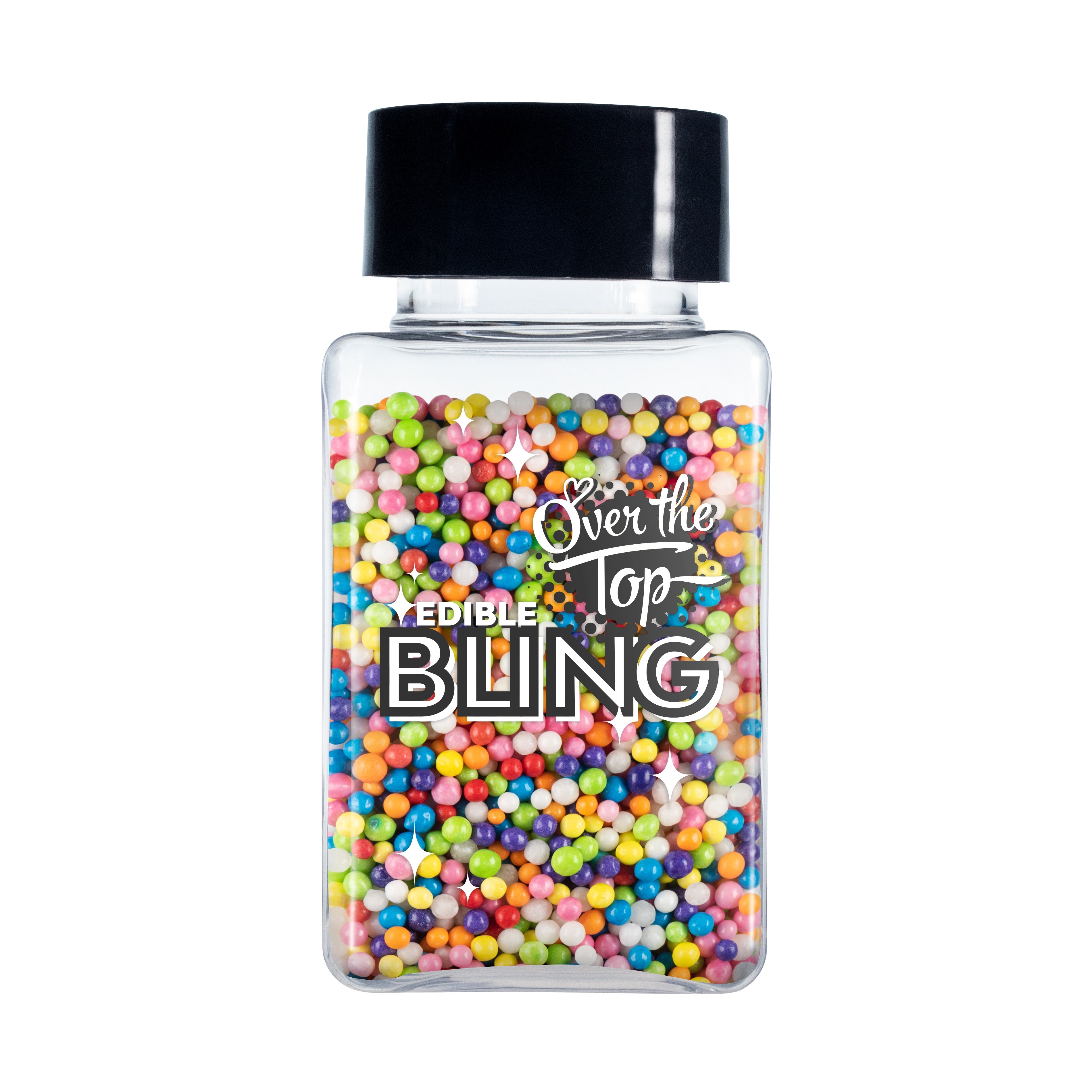 Over The Top Edible Bling Sprinkles - Non Pareils Rainbow 60g