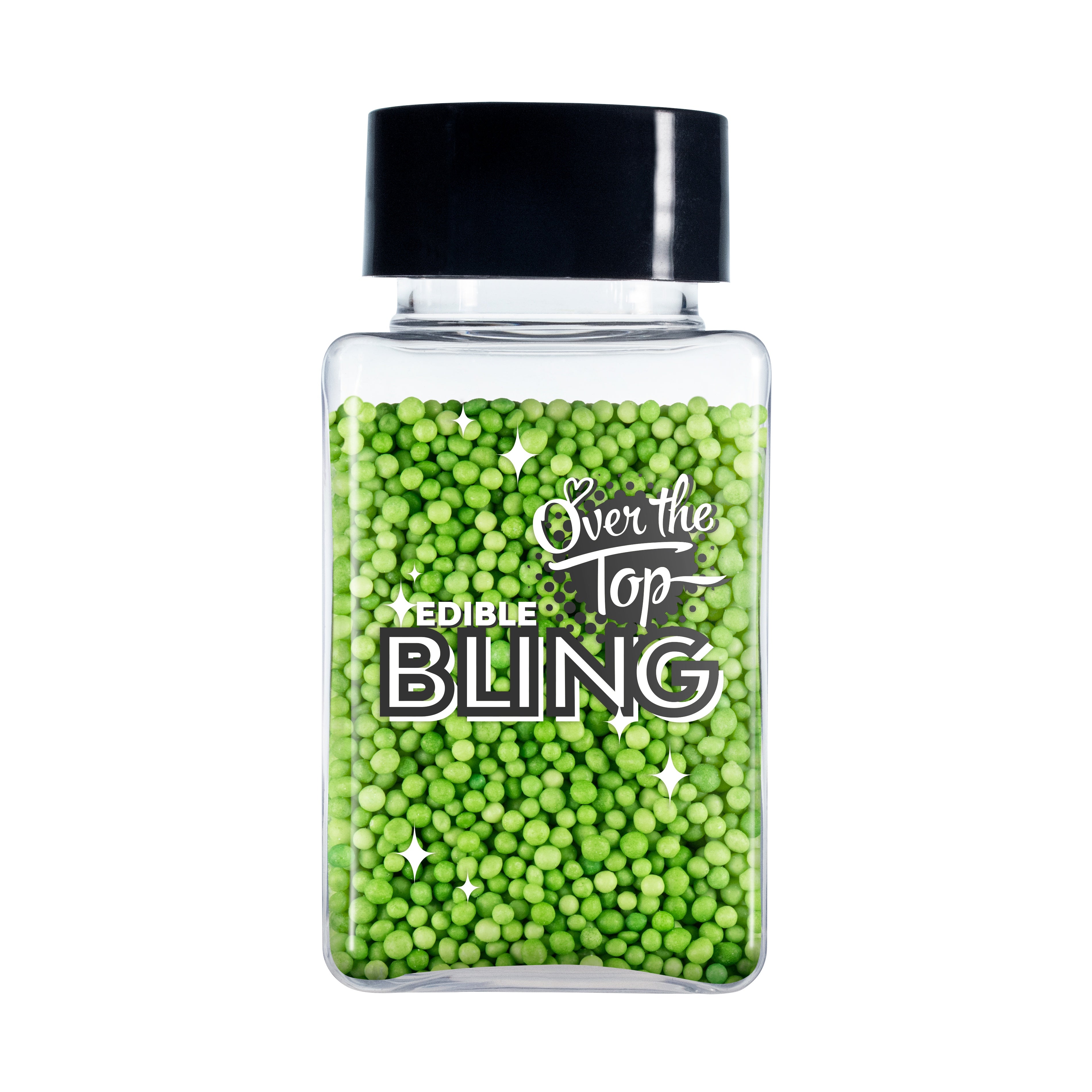 Over The Top Edible Bling Sprinkles - Non Pareils Green 60g