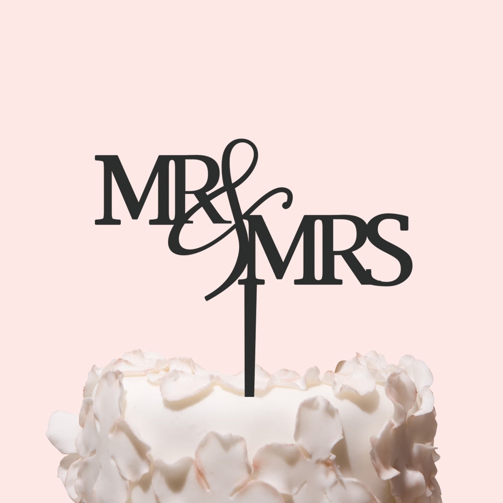 Etched Cake Topper - MR & MRS