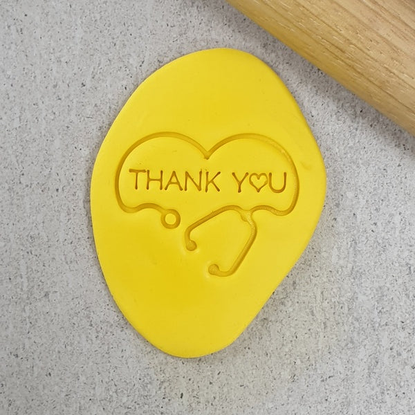 Custom Cookie Cutter Stethoscope Thank You (Heart) Embosser